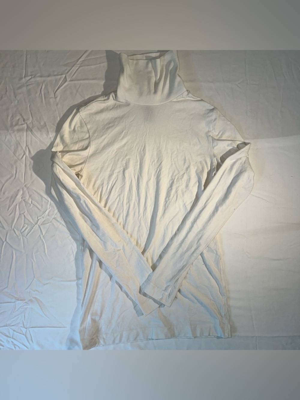 Classic Cream Turtleneck Long Sleeve Top - Women's